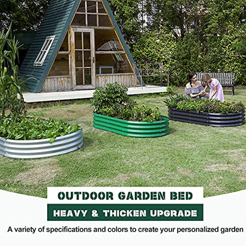 Land Guard 2Pcs Galvanized Steel Raised Garden Bed,8 x 4 x 1 ft Large Metal Raised Planter Beds, Aluminum Raised Garden Bed for Vegetables, 8 x 4 x 1ft(2pcs)