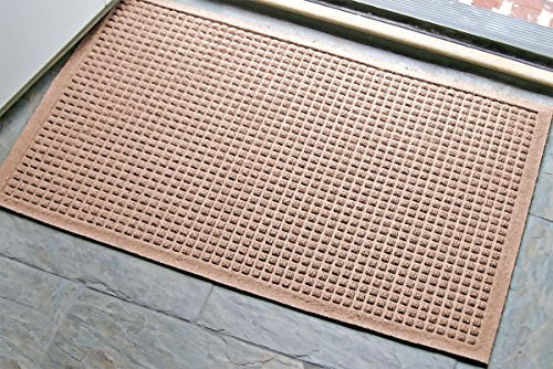 WaterHog Fashion Mat | Commercial-Grade Entrance Mat with Fabric Border – Indoor/Outdoor, Quick Drying, Stain Resistant Door Mat (Medium Brown, 2' x 3')