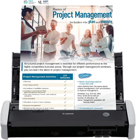 Canon imageFORMULA R10 Portable Document Scanner, 2-Sided Scanning with 20 Page Feeder, Easy Setup For Home or Office, Includes Software, (4861C001)