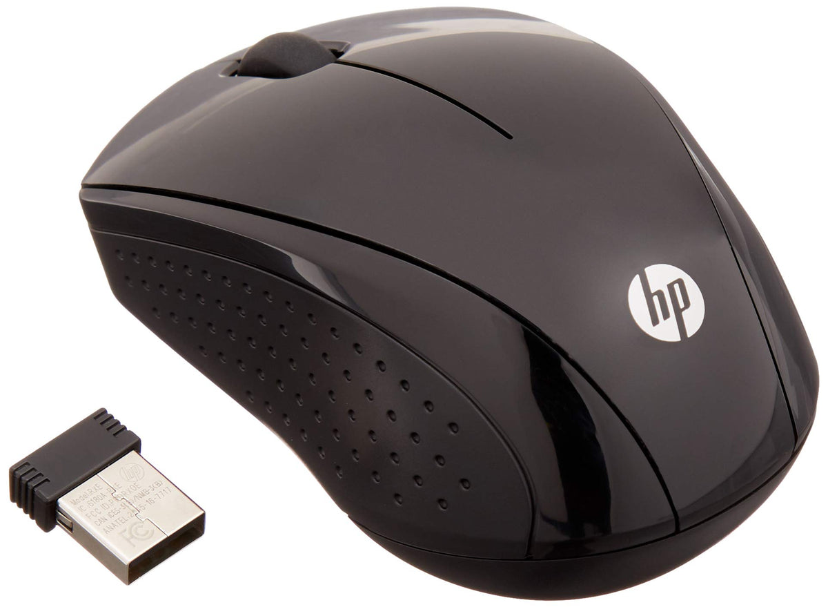 HP Wireless Mouse X3000 G2 (28Y30AA, Black) up to 15-month battery,scroll wheel, side grips for control, travel-friendly, Blue LED, powerful 1600 DPI optical sensor, Win XP,8, 11 compatible