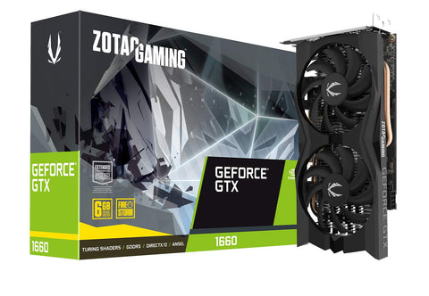 ZOTAC Gaming GeForce GTX 1660 AMP 6GB GDDR5 192-Bit Gaming Graphics Card, Super Compact, Ice Storm 2.0 Cooling, Wraparound Metal Back Plate - ZT-T16600D-10M