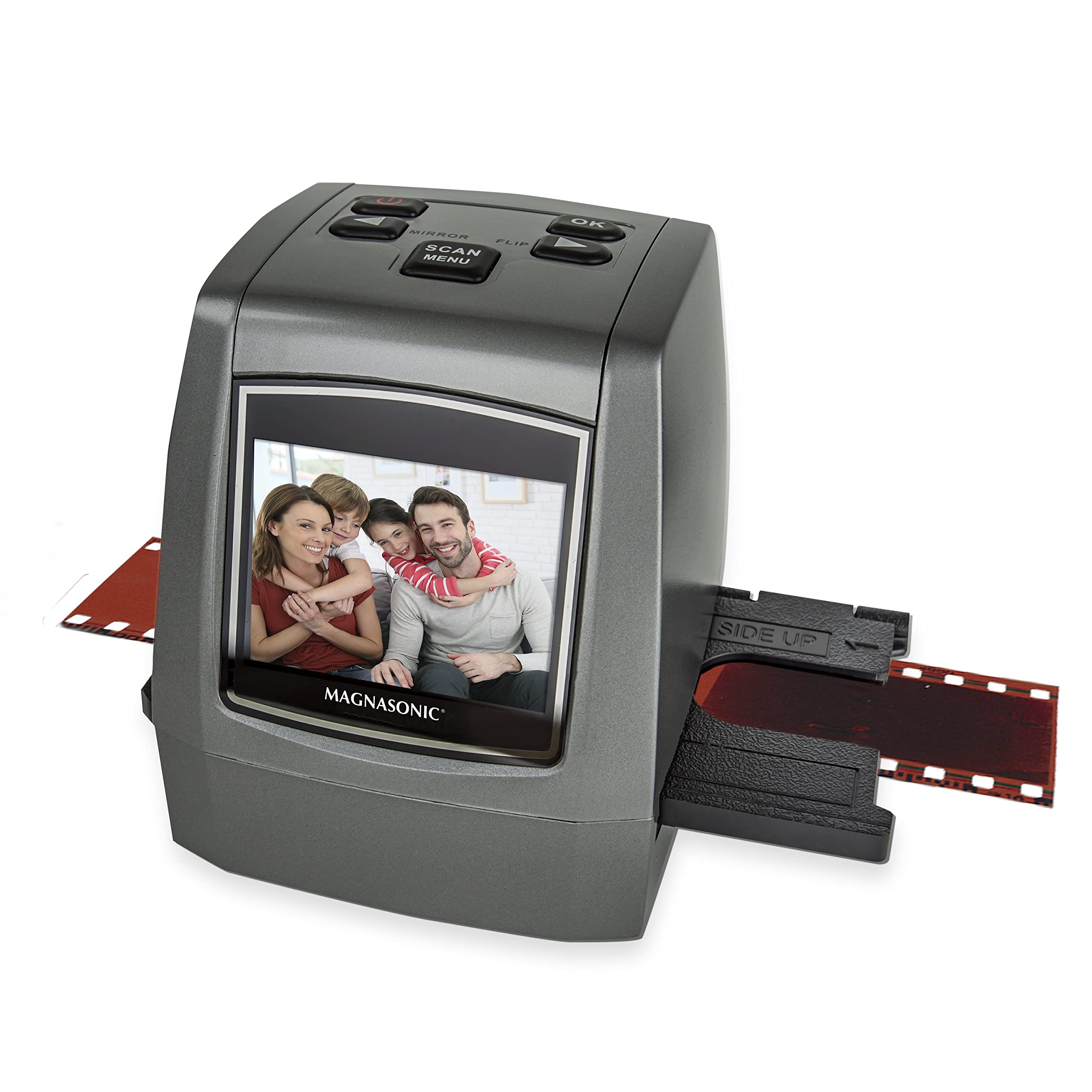 Magnasonic All-in-One High Resolution 24MP Film Scanner, Converts 35mm/126KPK/110/Super 8 Films, Slides, Negatives into Digital Photos, Vibrant 2.4" LCD Screen, Impressive 128MB Built-in Memory